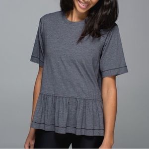 Lululemon short sleeve peplum top striped